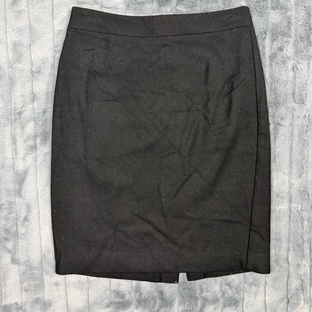 J.Crew The Pencil Skirt Black Wool Blend Size 00 Style 46575 FA17 Professional
